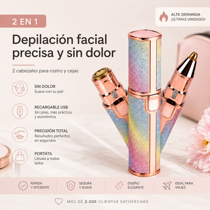GlamTouch® Depiladora Facial 2 en 1